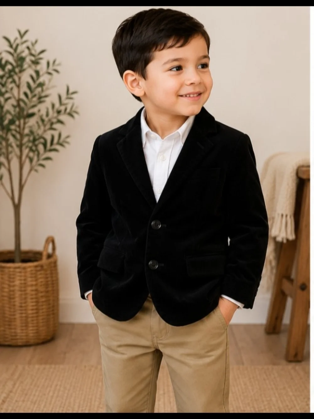 The Children's Place Black Velvet Blazer for Kids